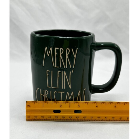 NEW Rae Dunn Green "Merry Elfin' Christmas" Coffee Mug - Magenta Artisan #202 - Picture 7 of 9